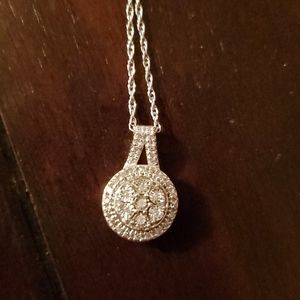 1/10 diamond sterling silver pendant necklace